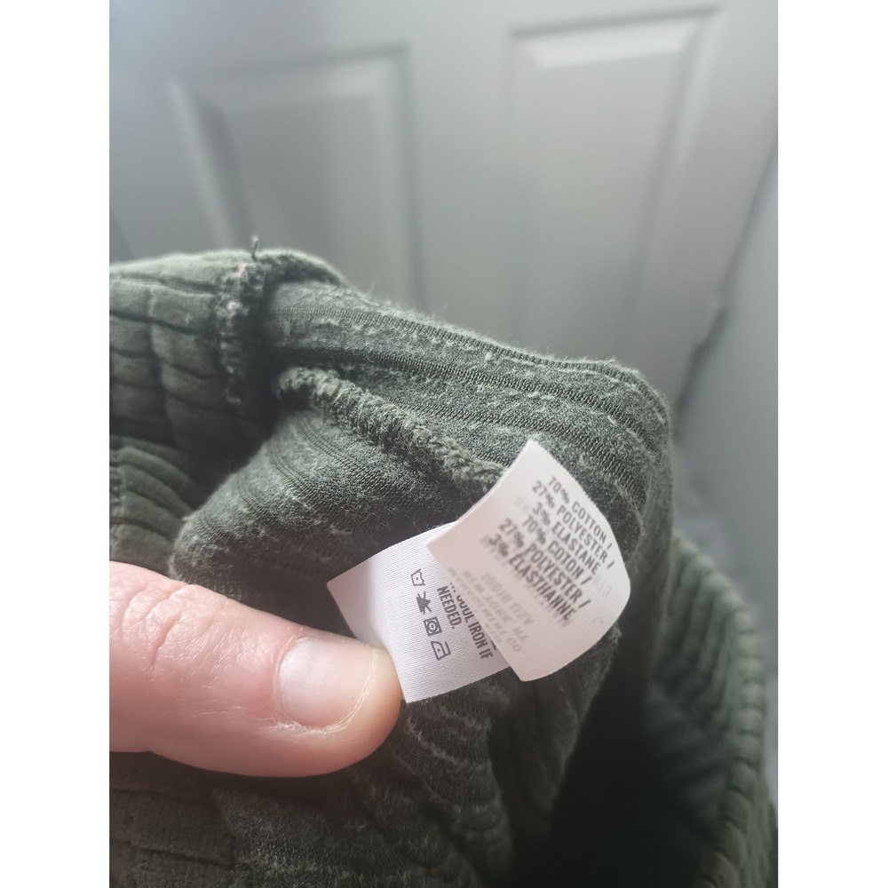 Aerie Olive Green Corduroy Flare Pants XS Regular Elastic Waist Retro Boho - Picture 7 of 7